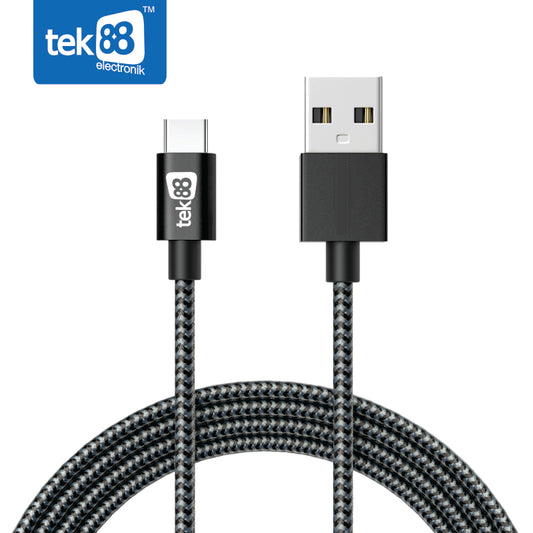 Tek88 Nylon Braided Type-C to USB Cable 5ft/ 1.5m