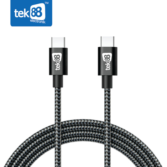 Tek88 Nylon Braided 60W USB-C Cable 5ft/ 1.5m